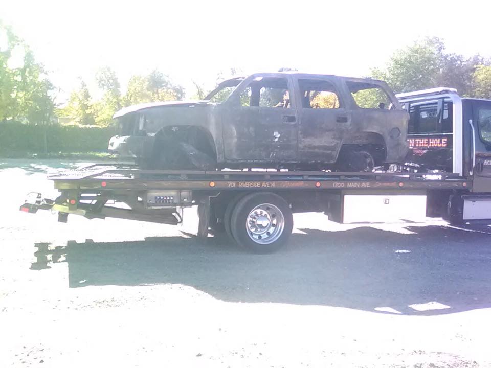 When your fire destroyed car need to be moved, Rocklin Ace Towing has the right equipment for the job.