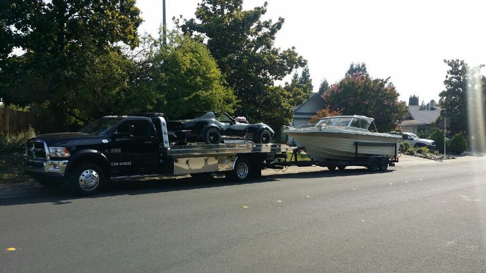A car and boat combo tow only works if you have the right towing equipment, and you can count on Rocklin Ace Towing to have the right equipment, every time.