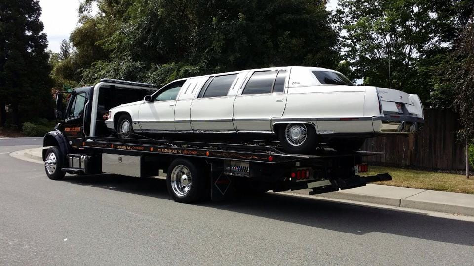 Well, when the limo breaks down, you need to call the best towing company in Rocklin to get the job done. Rocklin Ace Towing made sure this limo got to the shop quickly for repairs, so scheduled limo riders could get to their special dinner party on time later that evening. At Rocklin Ace Towing, we are all about customer service.
